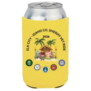 Yellow Vet Ride Reg Can Koozie